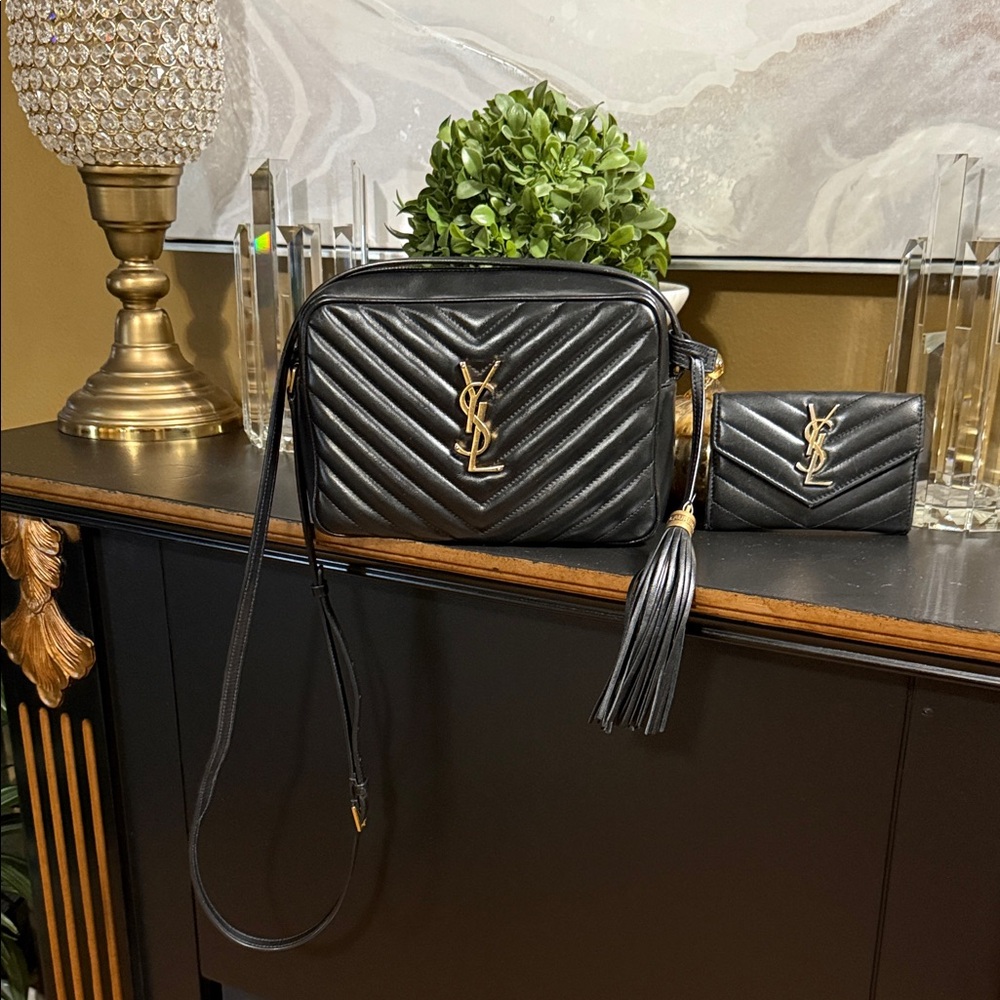 Authentic YSL Saint Laurent Lou Camera Bag & Wallet